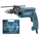 Impact Drill, For Masonary , Steel, Wood, With Accessory Case 74 Pieces, Chuck 13mm, 680W, 2Kg