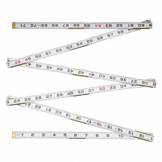 ImkMK0bX35fp.jpg Two Way Reading Folding Rule: Std, Feet, Inches, and 1/16 inch On Both Sides and Edges - Image 1