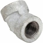 45 Degrees Elbow: 1 1/2Inch, Malleable Iron, Female NPT x Female NPT, Class 300