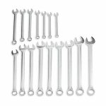 Combination Wrench Set, Alloy Steel, Satin, 16 Number of Tools