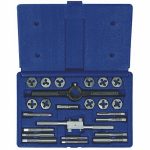 Tap and Die Set, Number of Pieces 24, Die Shape Hex, Tap Type Straight Flute