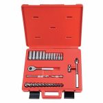 Socket Wrench Set, Socket Size Range 8 mm to 19 mm, Drive Size 3/8 inch, Drive Type Hand, Chrome