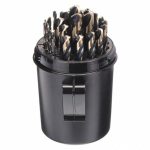 Mechanics Length Drill Bit Set, 1/16 in Smallest Drill Bit Size, 29 Drill Bits, Black Oxide