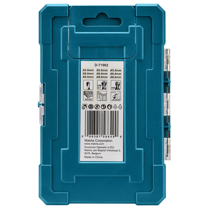 LzIR7vqX9EiZ.jpg Metal, Wood, Masonry Drill Bit Set, 9pcs, Plastic Case - Image 1