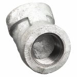 Elbow, 45 Deg, Galv Malleable Iron, 3/8Inch
