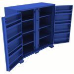 Storage Cabinet, Steel, Blue, 2 Doors