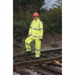 High Visibility Rain Pants, ANSI Class E, 4XL ( 58 in x 32 in ), Rain Pants, Green/Yellow