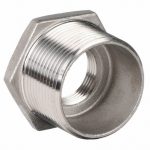 Hex Bushing: 1 x 1/2Inch, Male NPT x Female NPT, 304 Stainless Steel, Class 150, 32.5mm