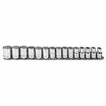 Socket Set, Socket Size Range 10 mm to 24 mm, Drive Size 1/2 in, Metric, 12-Point