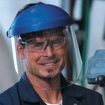 Faceshield Visor, Clear, Uncoated, Polycarbonate, 9 inch Visor Ht, 14 1/2 inch Visor Wd - Image 5