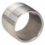 Nipple: 1 1/2Inch Nominal Pipe Size, 316 Stainless Steel, 1 3/4Inch Overall Length, Close Thread, Seamless