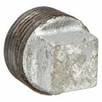 Square Head Plug: Malleable Iron, 3/8 in Pipe Size, Male NPT