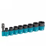 Accessories, Impact Socket with Socket Adapter Set,9pcs, 1/2”