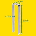 Narrow Crown Gun Staples, Leg Length 35 mm, No.90, 1500 Pieces, Galvanized - Image 4