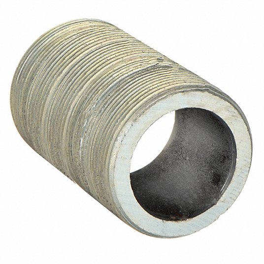 RwDV9e3ET8Iq.jpg Nipple, Galvanized Steel, 1/2Inch Nominal Pipe Size, 1 1/8Inch Overall Lg, Fully Threaded, Seamless - Image 1