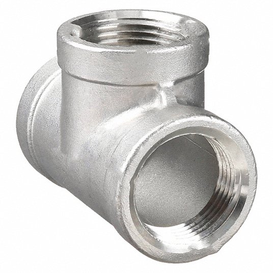 RyTspcHkPan1.jpg Tee, 304 Stainless Steel, 1/4 in x 1/4 in x 1/4 in Fitting Pipe Size, Class 150, 29 mm Length - Image 1
