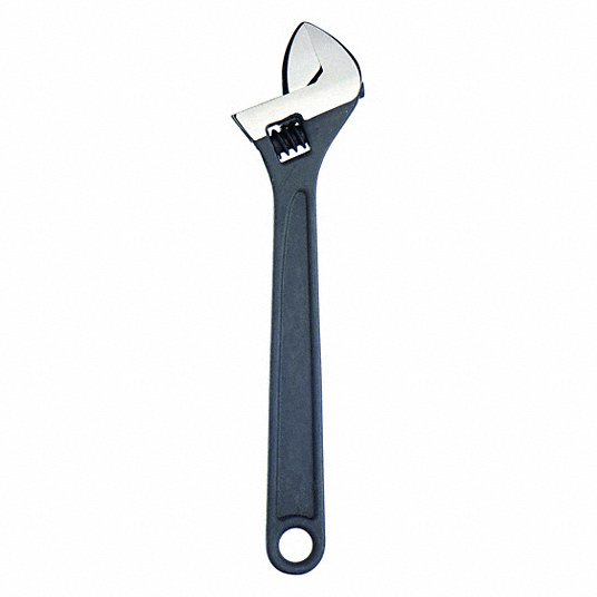 S0OjKWrCTxbf.jpg Adjustable Wrench, Alloy Steel, Black Phosphate, 10 inch Overall Lg, 1 1/8 inch Jaw Capacity - Image 1