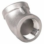 45° Elbow, 316 Stainless Steel, 1Inch x 1Inch Fitting Pipe Size, Female NPT x Female NPT, Class 150 - Image 2