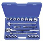 Socket Wrench Set, 3/4 in Drive Size, 21 Pieces, 19 mm to 50 mm Socket Size Range