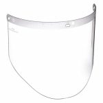 Faceshield Visor, Clear, Uncoated, Polycarbonate, 9 inch Visor Ht, 14 1/2 inch Visor Wd