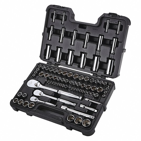 VSDfR1nhIuob.jpg Socket Wrench Set, 1/4 inch_3/8 inch_1/2 inch Drive Size, 86 Pieces, 12-Point/(70) 6-Point - Image 1