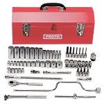 Socket Wrench Set ,Socket Size Range / 1/4 inch to 1 inch, Drive Size 3/8 inch, Number of Pieces 58