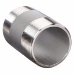 Nipple: 1Inch Nominal Pipe Size, 304 Stainless Steel, 4Inch Overall Length, Threaded on Both Ends