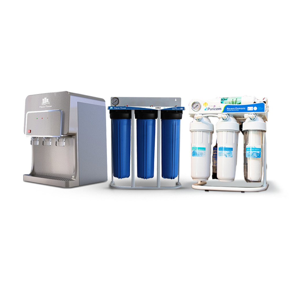 Water-Dispenser-GOLD-Aquatower-Zee-Plus-M2-Aquatower-Jumbo-Big-Blue-Triple-Water-Filter-Water-Purifier-Water-purifier-CE6-Puricom-1000x1000-2.jpg فلتر جامبو ثلاثى - AquaTower + برادة مياه أكواتاور - زى بلس موديل 2 لون ذهبي+ فلتر مياه بيوريكم ce6 - الصورة 1