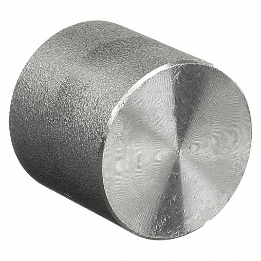 WvE5ZFUdlP2C.jpg Round Cap, 316L Stainless Steel, 1Inch Fitting Pipe Size, Female NPT, Class 3000, 1 5/8Inch Overall Lg - Image 1