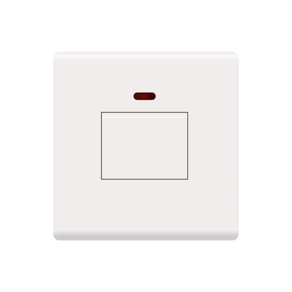 Zi-45A-switch-with-neon-33-Glossy-White-328886mm-1000x1000-2.jpg مفتاح زي مكيف (7*7) 45 أمبير مع النيون أبيض لامع 32*88*86 ملم - الصورة 1