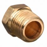 Hex Head Plug: 1/4Inch Pipe Size, Male NPT, Brass, Overall Length 13/16Inch