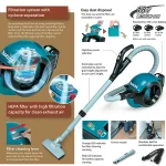 Cordless Vacuum Cleaner, 18V Lithium-Ion , 250Ml, Suction Power 75W