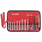 Open End Wrench Set, Alloy Steel, Satin, Number of Tools 13