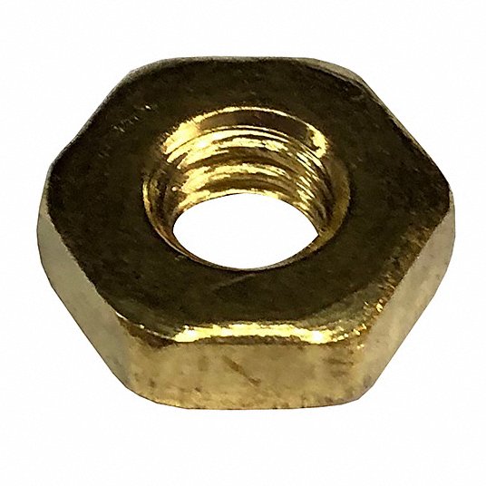 cdnOWEUbAuDC.jpg Hex Nut: Dia./Thread Size 8-32, Right Hand, Not Graded Brass, 100 Pcs - Image 1