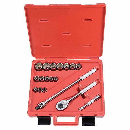 crF9fnNCJKwU.jpg Socket Wrench Set, Socket Size Range 3/8 in to 1 1/4 inch, Drive Size 1/2 inch, Drive Type Hand - Image 1