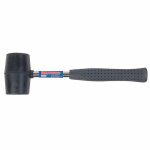 Rubber Mallet,16 oz Head Weight, Steel with Vinyl Grip Handle Material