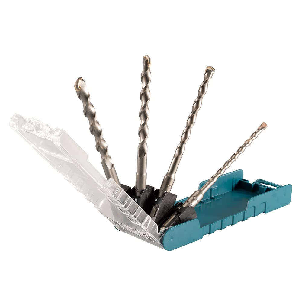 dwego1ntfupz.jpg SDS Plus Drill Bit Set, for Concrete , 4 Pieces, 6 mm, 8 mm, 10 mm, 12 mm x 160 mm x 160mm, with a 2-cutter head - Image 1