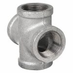 Cross, Malleable Iron, 2 in x 2 in x 2 in x 2 in Pipe Size, NPT x NPT x NPT x NPT, Class 150