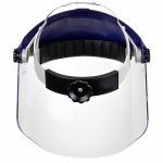 Ratchet Faceshield Assembly: Clear Visor, Polycarbonate, Ratchet, Dielectric Protection