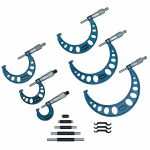 Mechanical Outside Micrometer Set, 0 inch to 6 inch Range, +/-0.001 inch Accuracy, 6 Micrometers