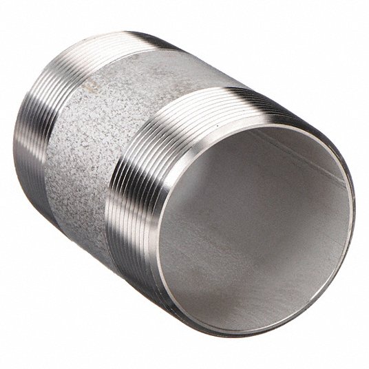 fvkEUAHRuGZr.jpg Nipple: 1/8Inch, Male, NPT, 316 Stainless Steel, 1 1/2Inch L, Threaded on Both Ends - Image 1