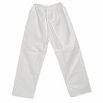 Disposable Pants, XL, White, Elastic Waist