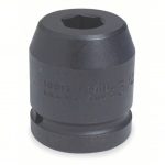 Impact Socket, 1 1/2 inch Drive Size, 2 inch Socket Size, 6-Point, Standard, Black Oxide