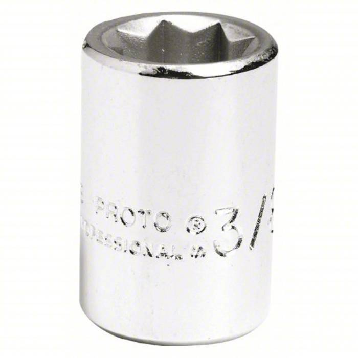 j4708s_proto.jpg Socket, 1/4 inch Drive Size, 1/4 inch Socket Size, 8-Point, Alloy Steel, Standard, Chrome Finish - Image 1