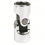 Flex Socket, 1/4 inch Drive Size, 5/16 inch Socket Size, 12-Point, Alloy Steel, Standard, Chrome Finish, SAE