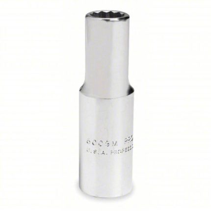 Socket, 3/8 inch Drive Size, 5/16 inch Socket Size, 12-Point, Alloy Steel, Deep Depth, Chrome Finish