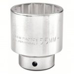 Socket, 3/4 inch Drive Size, 55 mm Socket Size, 12-Point, Alloy Steel, Standard Depth, Satin Finish