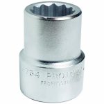 Socket, 1 inch Drive Size, 3 1/8 inch Socket Size, 12-Point, Standard Depth, Satin