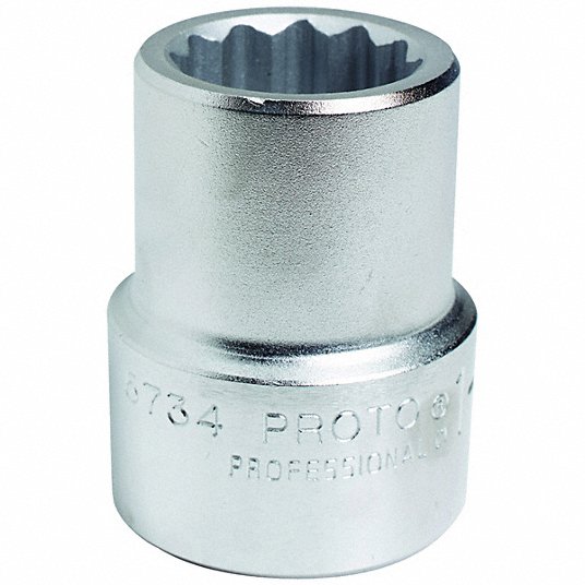 j5734_1ar55_v1.jpg Socket, 1 inch Drive Size, 3 1/8 inch Socket Size, 12-Point, Standard Depth, Satin - Image 1