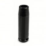 Impact Socket, 1/2 inch Drive Size, 11/16 inch Socket Size, 12-Point, Deep, Black Oxide